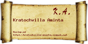 Kratochvilla Aminta névjegykártya